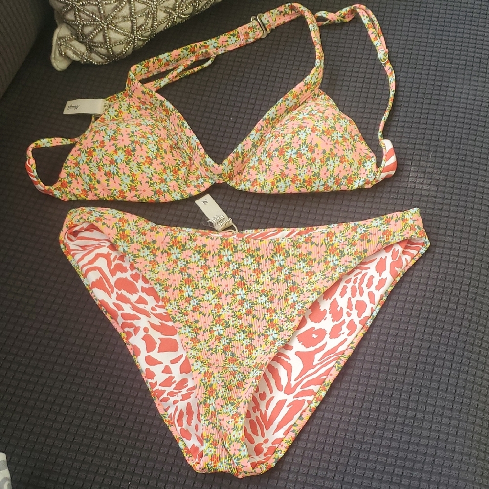 Maagi Floral and Animal Print Bikini Set